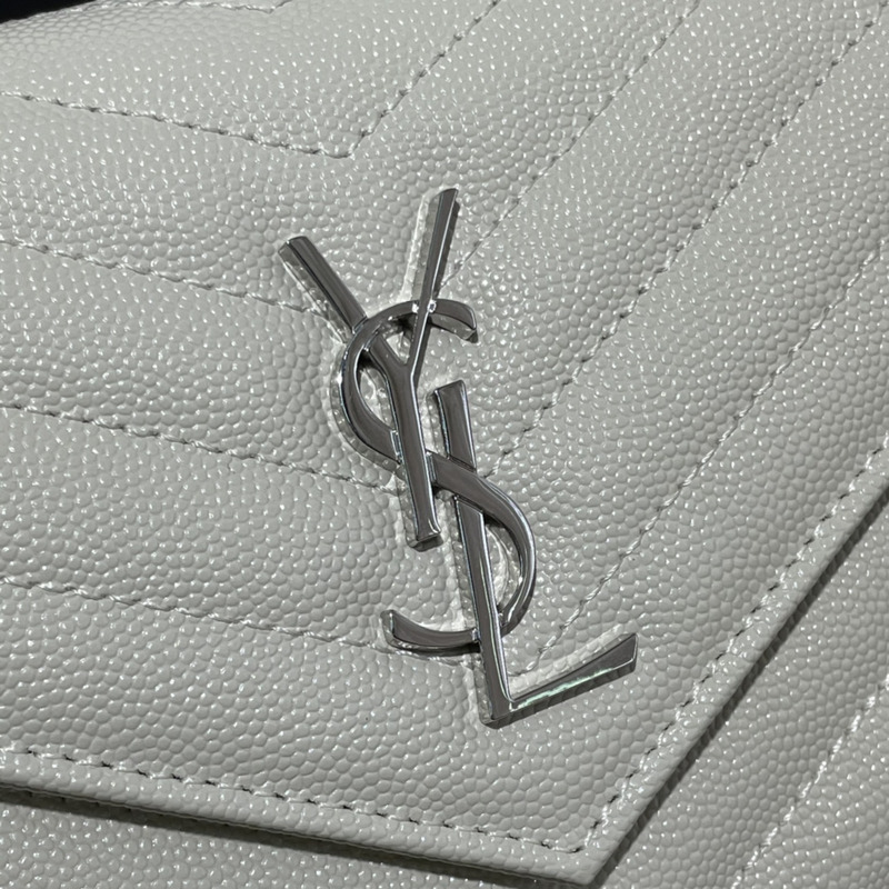Saint Laurent Loulou Small Quilted Leather Shoulder Bag White