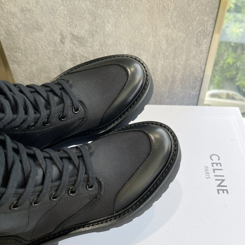 Ce**e bulky laced up boot in nylon and shiny bull