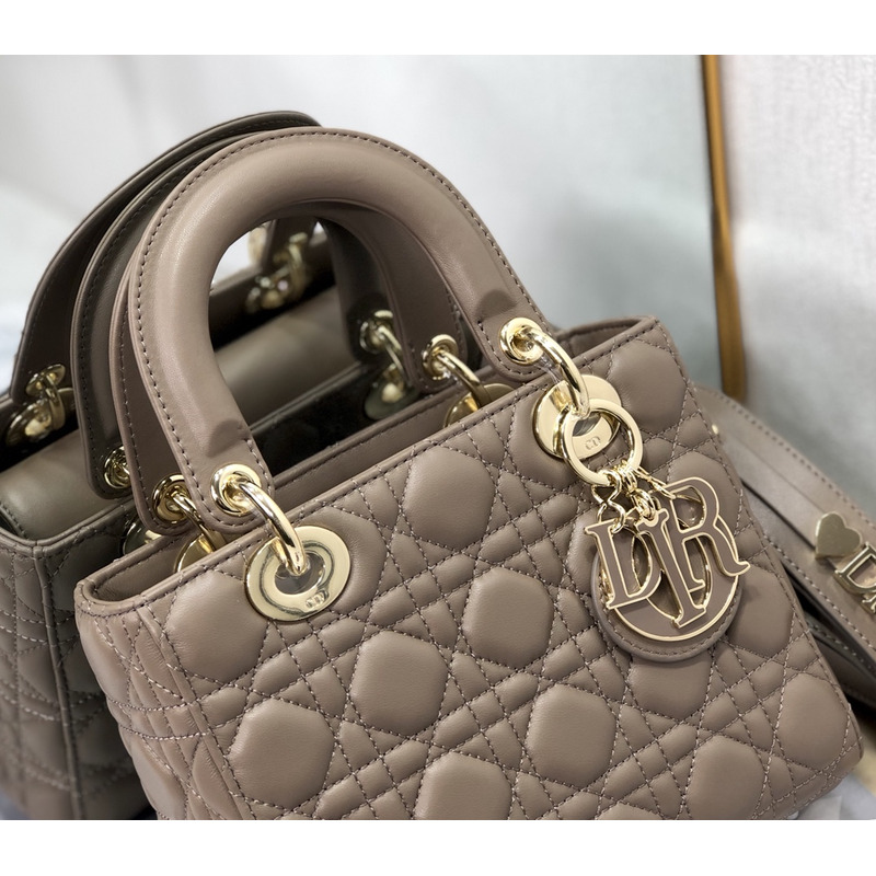 D*or medium lady D*or bag brown