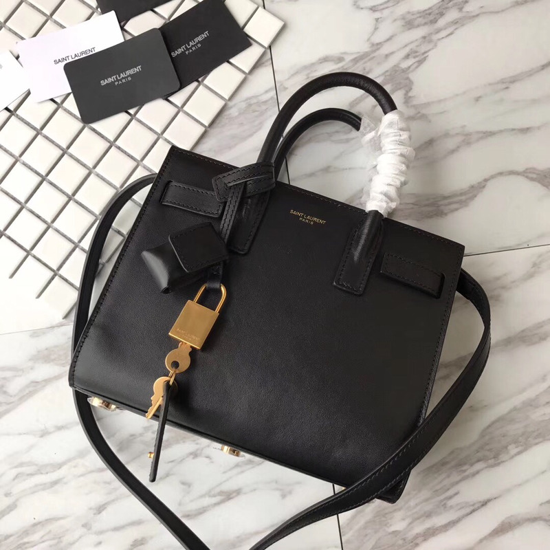 Saint Laurent Small Saint Laurent South Africa Plain Organ Bag Handbag Leather Black