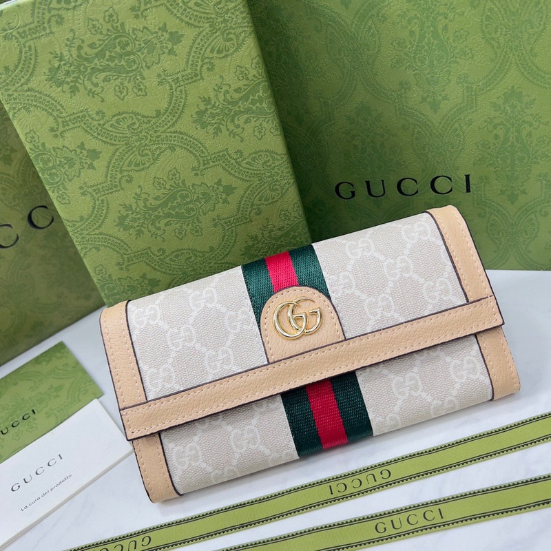 g*u*i ophidia gg continental wallet beige and white gg S*p*e canvas