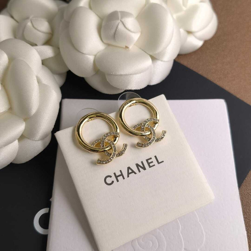 Ch*el gold earrings