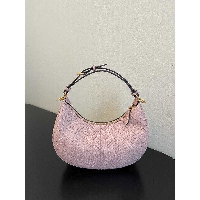 f**di S*per mini style f**digraphy hobo bag python leather pink