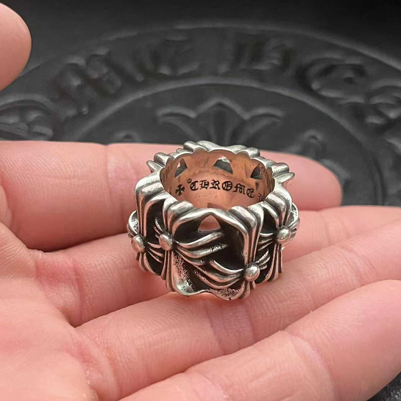 Ch*0me heart classic oval sterling silver ring