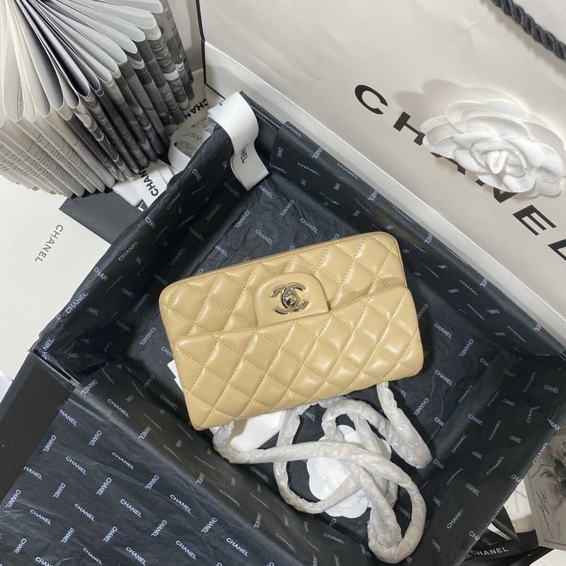 Ch*el classic flap mini  shoulder bag yellow