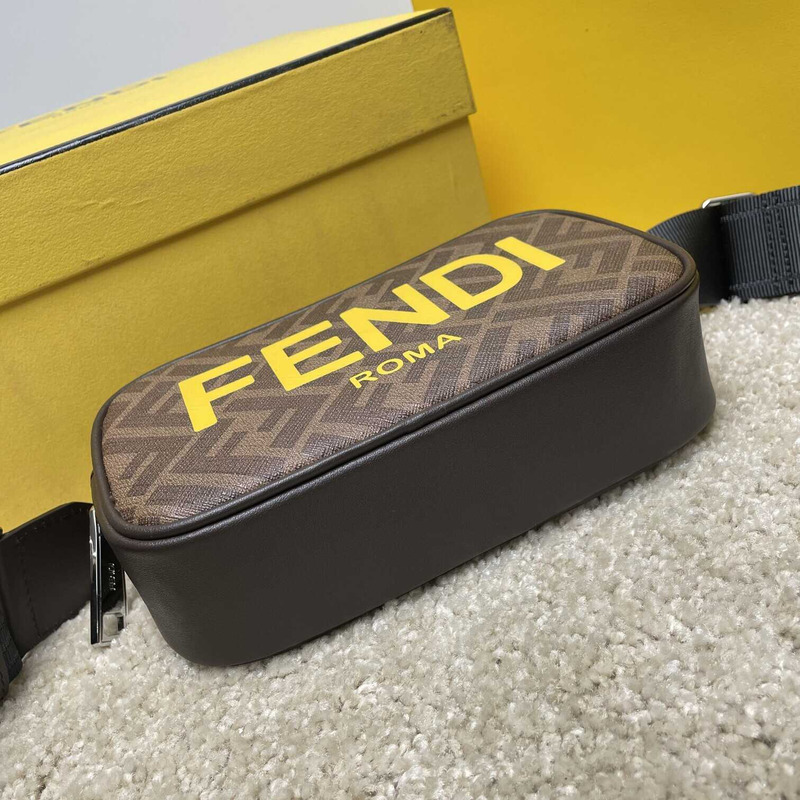 F**di  messenger bag men brown and yellow