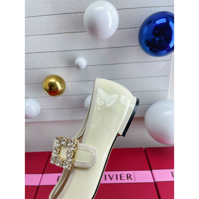 roger u1u1er très u1u1er babies patent leather ballet flats beige