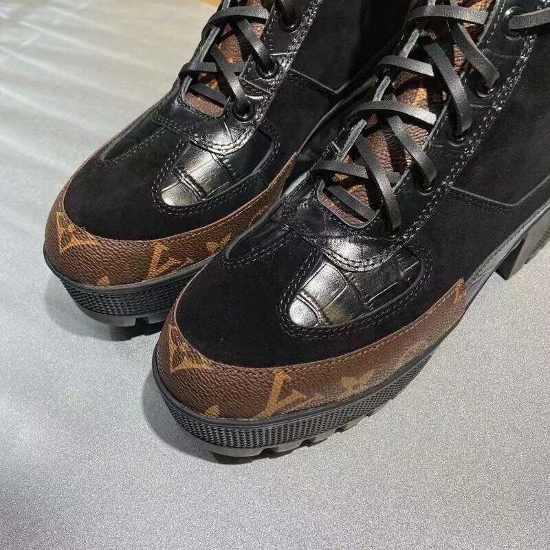 l**is V*t*n laureate platform desert boots black and brown