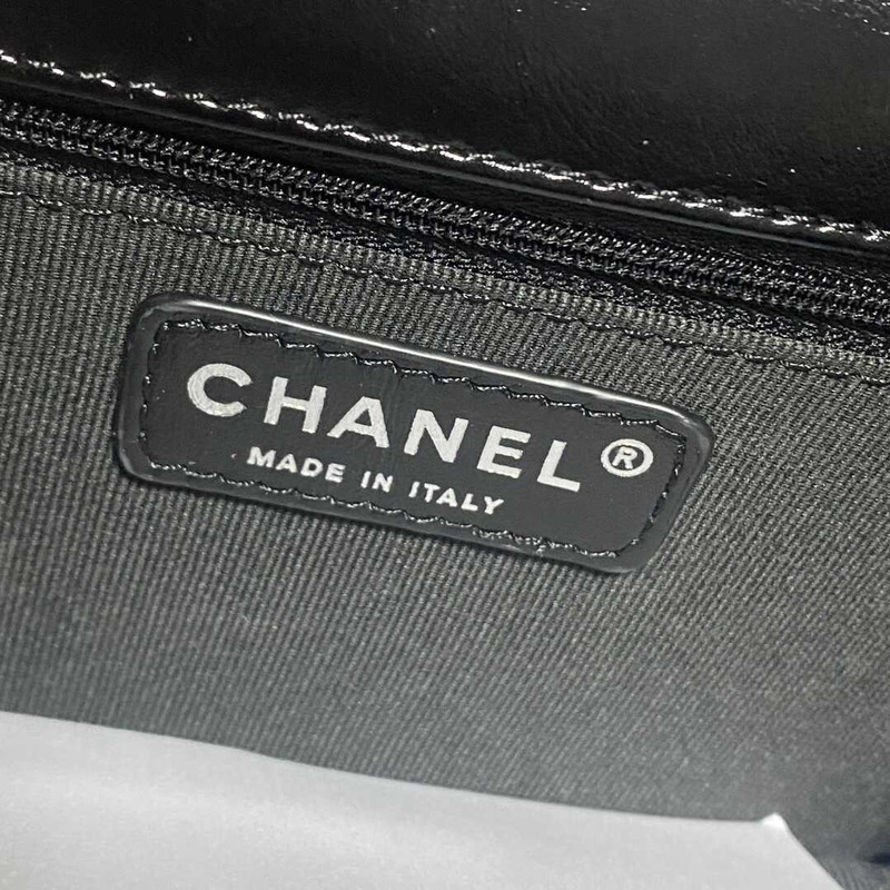 Ch*el mini flap bag shiny crumpled calfskin black