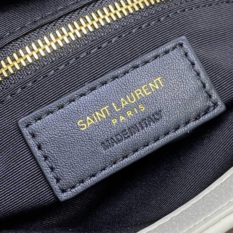 Saint Laurent 87 In Quilted Lambskin White