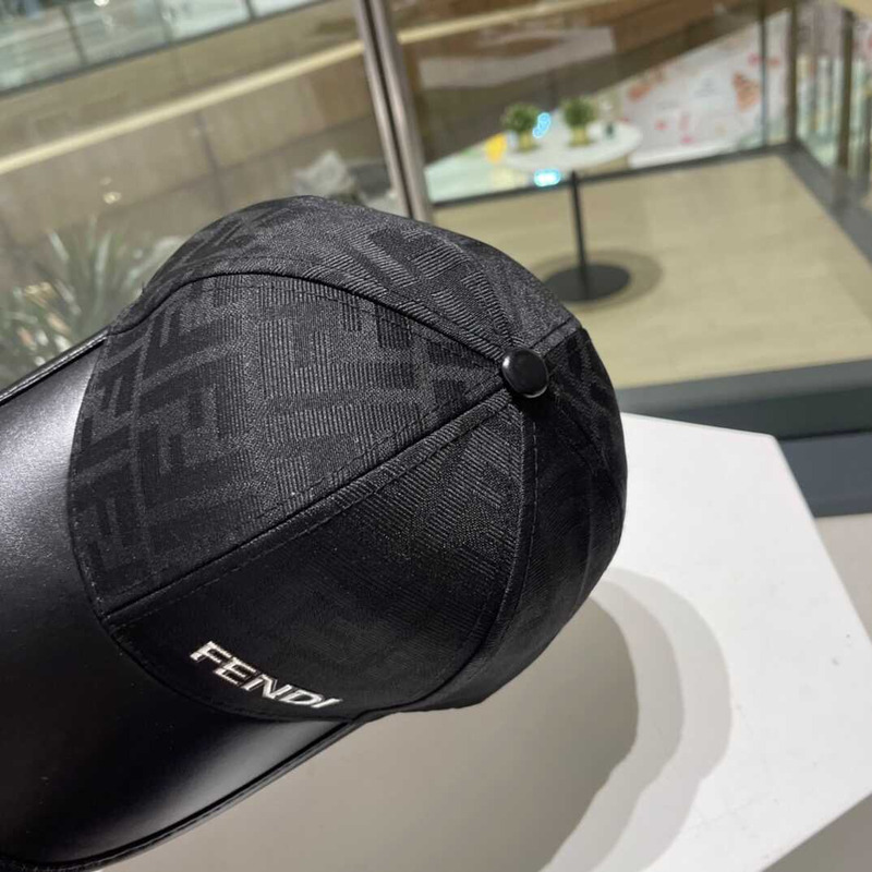F**di ff motif jacquard denim baseball cap black