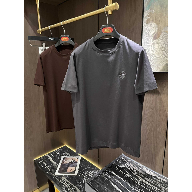 Ch*0me heart logo cotton t-shirt gray