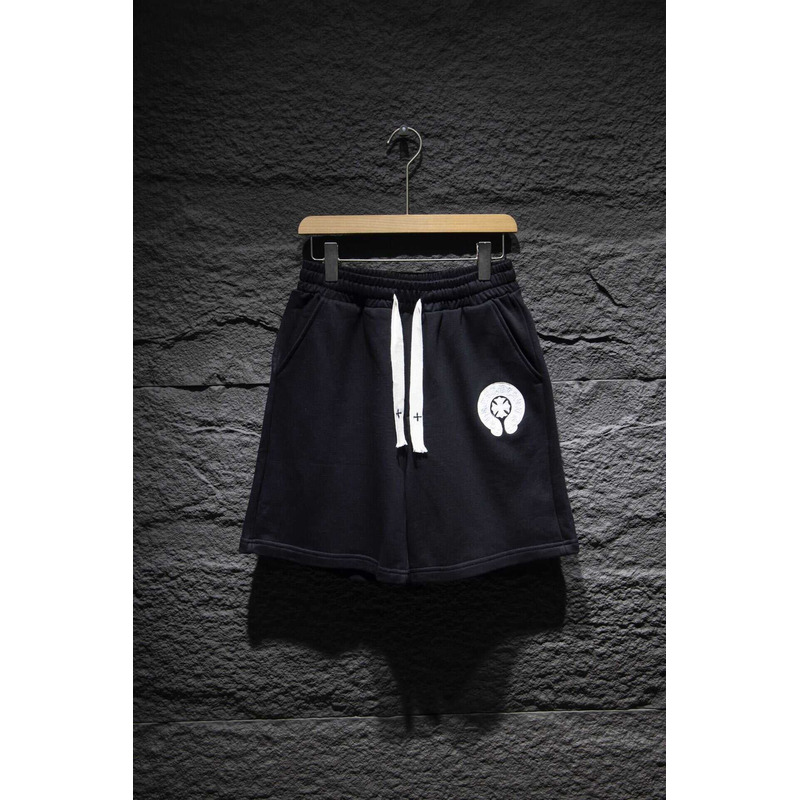 Ch*0me heart embroidered cotton shorts black