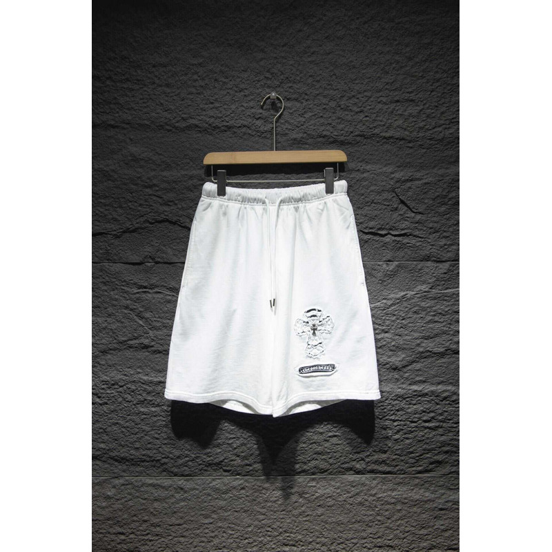 Ch*0me heart embroidered cotton shorts white