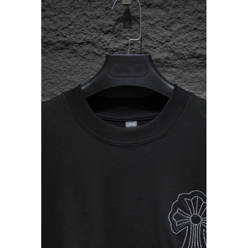 Ch*0me heart logo embroidered t-shirt black