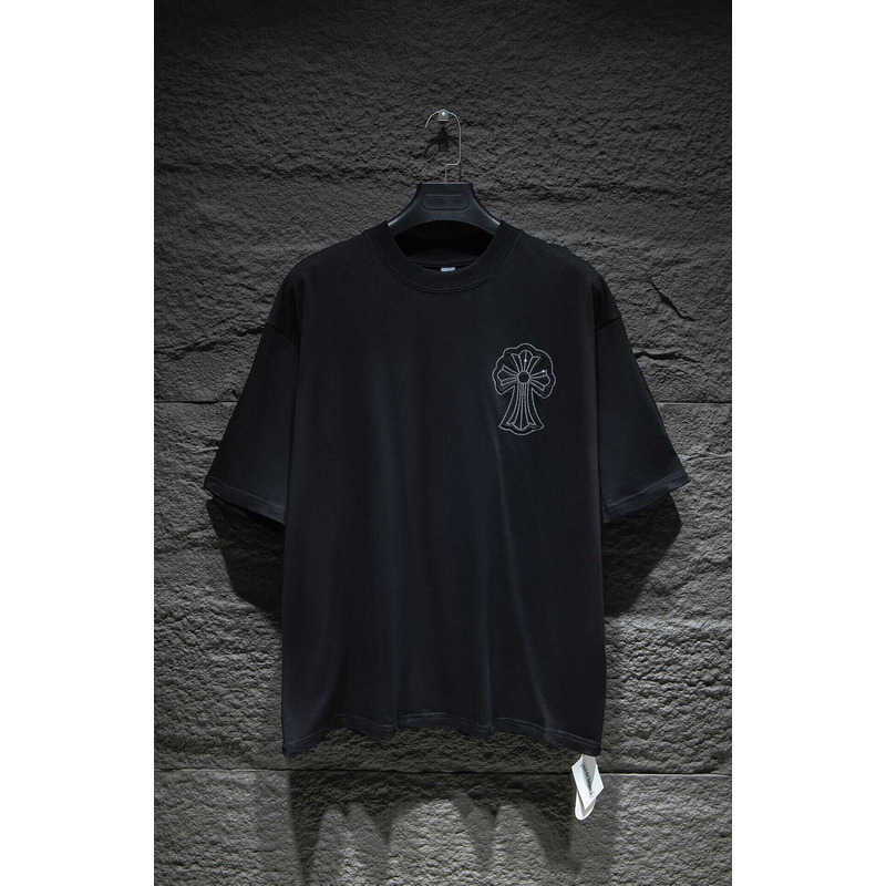 Ch*0me heart logo embroidered t-shirt black
