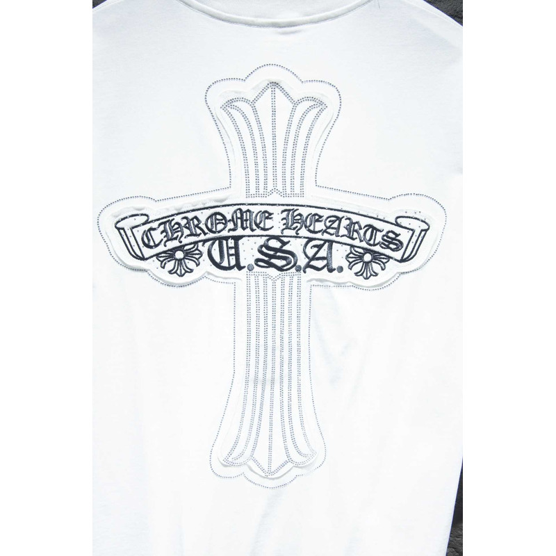 Ch*0me heart logo embroidered t-shirt  white