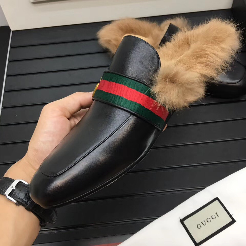 G*u*i fur loafers