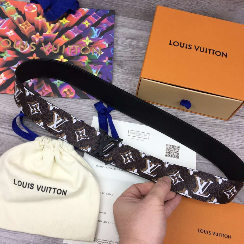l**is V*t*n monogram belt (black buckle)